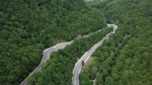 Mountain Winding Zig Zag Road