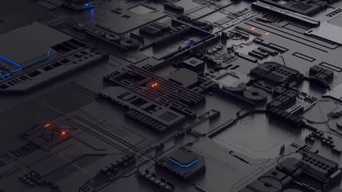 Futuristic Digital Circuit Board Technology Background Loop