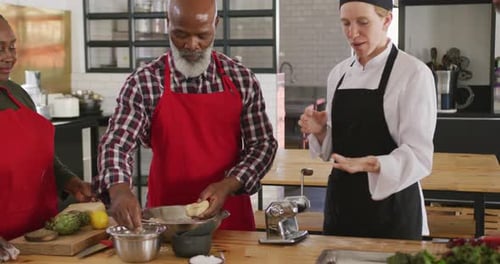 Chefs cooking together