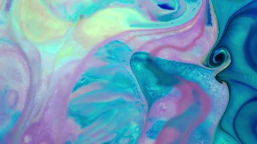 Abstract Liquid Paint Swirls with Vibrant Colors