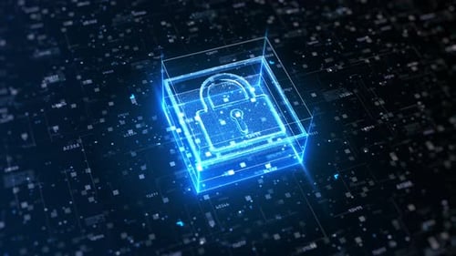 Padlock Of Cyber Security 01110