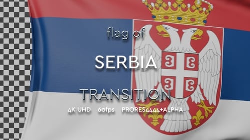 Realistic Serbia National Flag Waving Animation