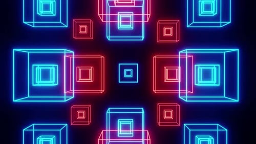 Würfellinie Neon VJ 03 4k