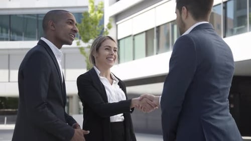 Cheerful Diverse Business Colleagues Meeting