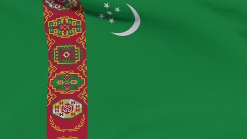 Seamless Loop of Turkmenistan National Flag Waving