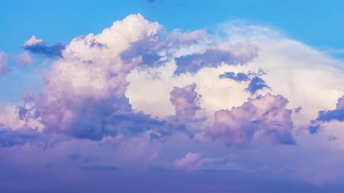 Wolken, Zeitraffer, Aufbau einer Bewegungswolke mit blauem Himmel