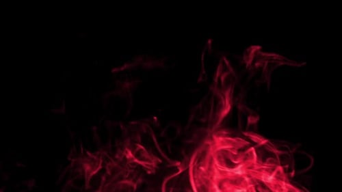 Abstract Red Smoke Plumes on Black Background