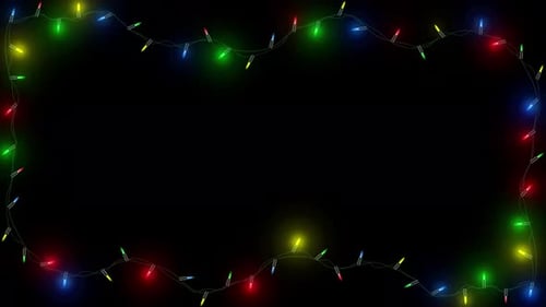Animated Christmas and New Year's Eve String Lights Border