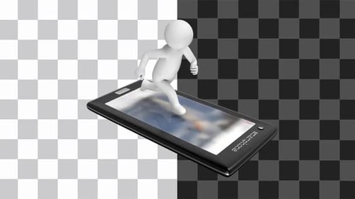 3D Animated Character Running on Mobile Phone Screen