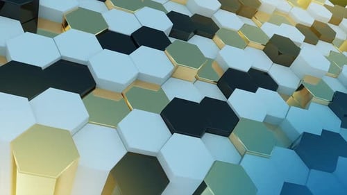 Fond de mouvement d'ondulation aléatoire géométrique hexagonal abstrait