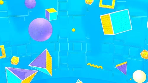 Vibrant Abstract 3D Geometric Shapes Dynamic Animated Background