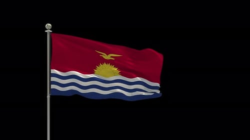 Kiribati Looping Of The Waving Flag Pole With Alpha