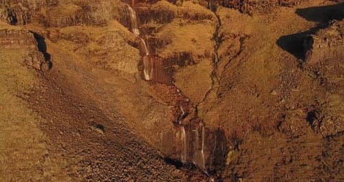 Aerial Iceland Waterfall