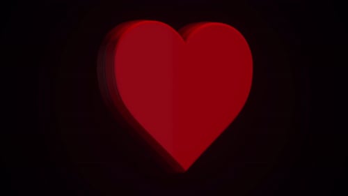 Modern Rotating 3D Red Heart Icon Animation