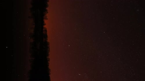 Real Colorful Night Stars Above Lake River