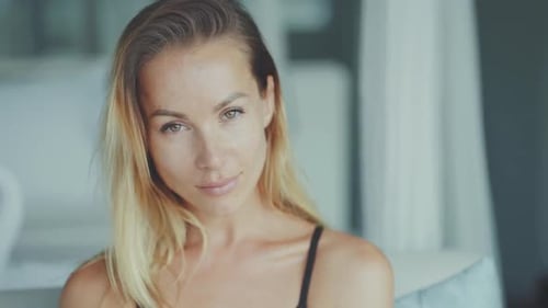 Beautiful Woman Smiling Portrait Close Up