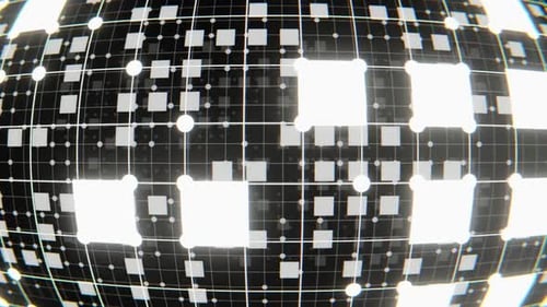 White Cage Looping Technology Background