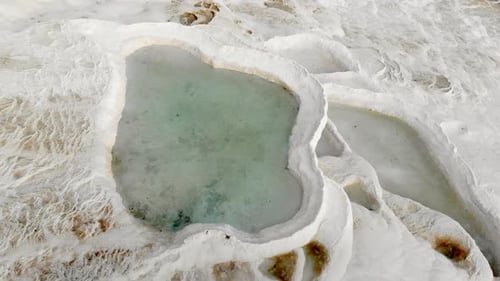 White Travertine Rock Formed With Calcium Carbonate Mineral in Water