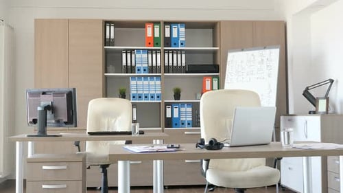 Empty Modern Office with Nobody in It