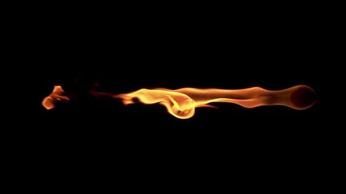 Abstract Flames Burning Against Black Background