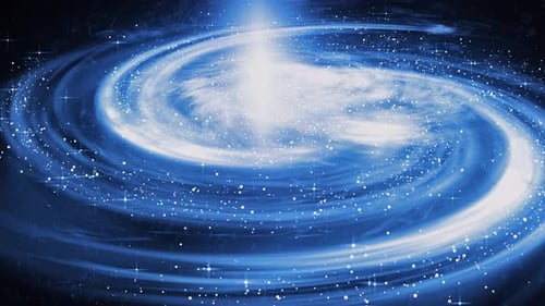Swirling Blue Galaxy Space Reveal Animation