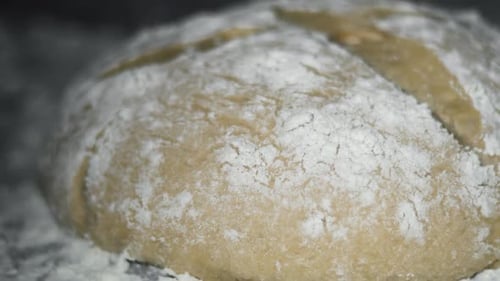 Dough Covered in Flour Close Up Shot