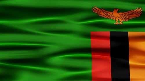Realistic Waving Zambia Flag Seamless Loop Background