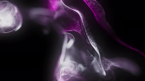 Partículas fluidas violetas y blancas Abstract 4k Loopable
