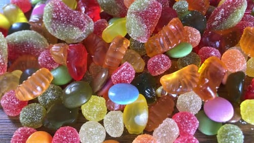 Assorted Gummy Candies Close-Up
