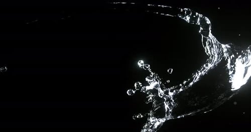 Elegant Water Stream Splashing on Black Background