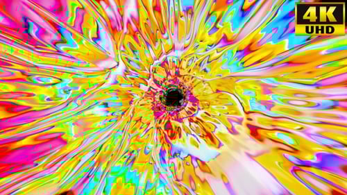 Vibrant Psychedelic Tunnel Wormhole Loop with Fluid Colors