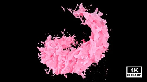 Erdbeer Milchshake Splash Spiral 4K
