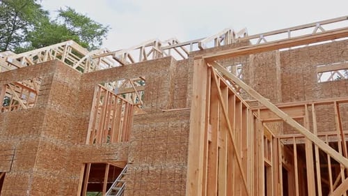 Building Construction Wood Framing Structure at New Property Development Site
