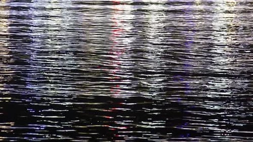 Water Ripples with Colorful Night Reflections