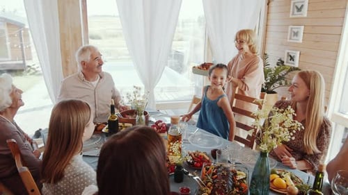 Multigenerational Family Gathering for Celebratory Dinner