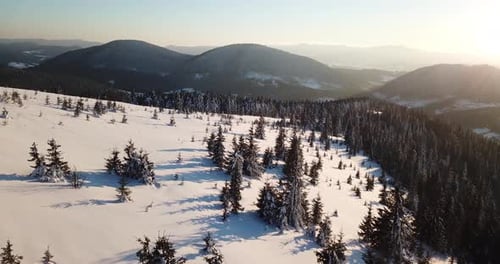 From Great Heigh Fairytale Mountain Landscape Snow Covered Alpine Sharp Peaks