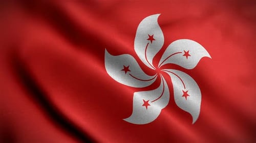 Realistic Waving Flag of Hong Kong Animation