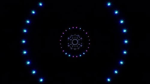 Circle Neon Light Particles Loop 4K
