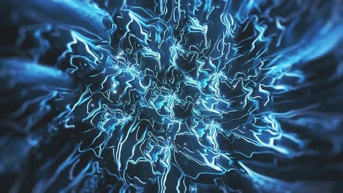 Blue Glowing Wavy Abstraction