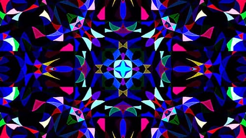 Vibrant Abstract Geometric Kaleidoscopic Pattern Motion Background