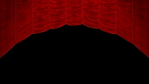 Classic Red Velvet Stage Curtains Open Reveal Transition
