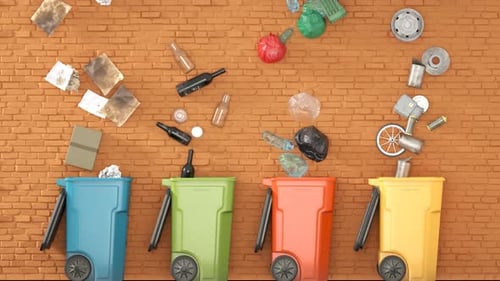 Animated Recycling Bins for Waste Sorting and Environmental Education