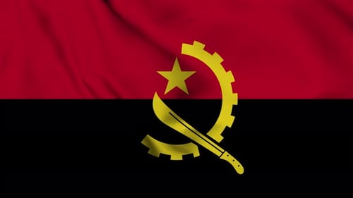 Angola Flag Waving Realistic Seamless Loop
