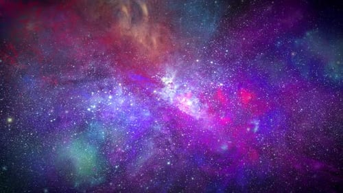 Abstract Space Nebula with Twinkling Stars Background