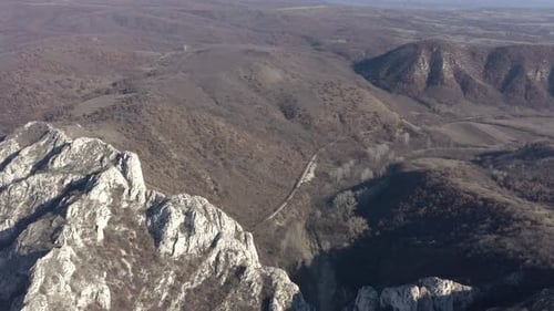 Landscape of Balkans and Eastern Serbia by autumn 4K drone video