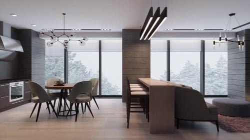 Modern Apartment Interior Design in Winter