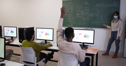 Students in a Computer Lab Learning and Studying