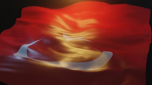 Realistic Waving Turkish Flag for National Identity and Events