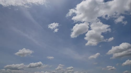 Time lapse of white cloud moving pass around sky background