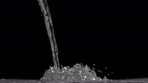 Realistic Water Pouring Stream and Splashing Animation